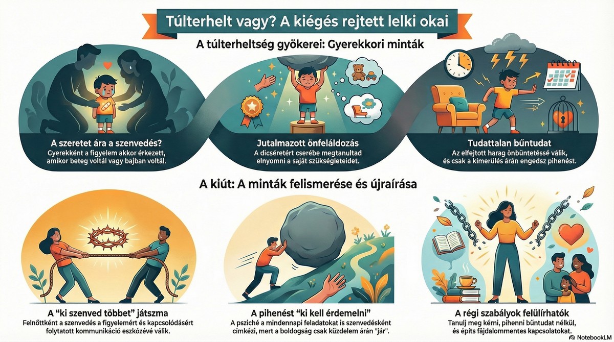 A túlterheltség lelki okai: gyerekkori minták és érzelmi működések hatása a felnőttkori kapcsolatokra.